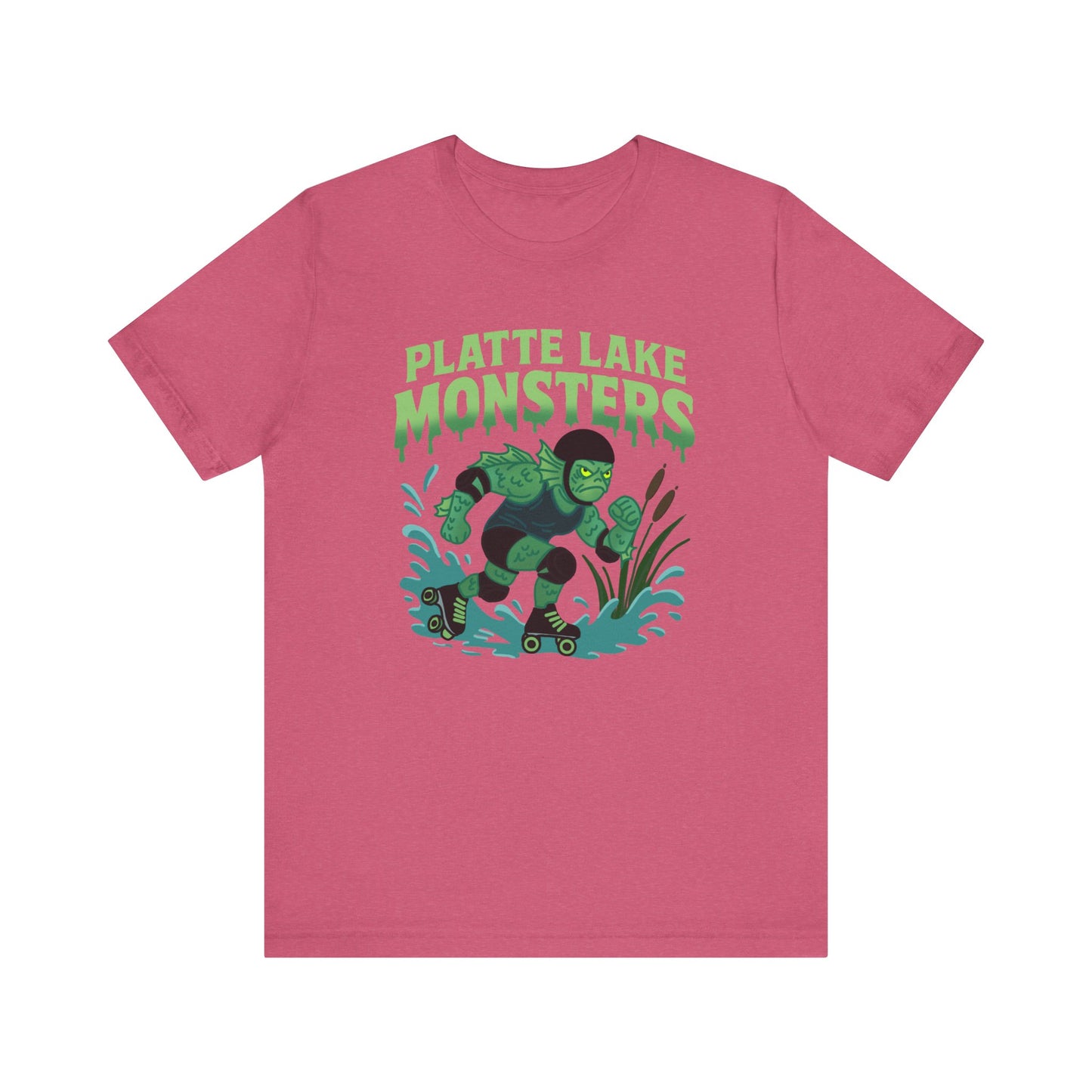 Unisex Tee - Platte Lake Monsters Roller Derby Mascot T-Shirt
