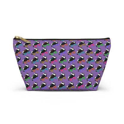 Purple Skate Bout Day Pouch, Makeup Bag, Travel Organizer, Holiday Gift, Fashion Pouch, Kid's Gift, Fun Clutch