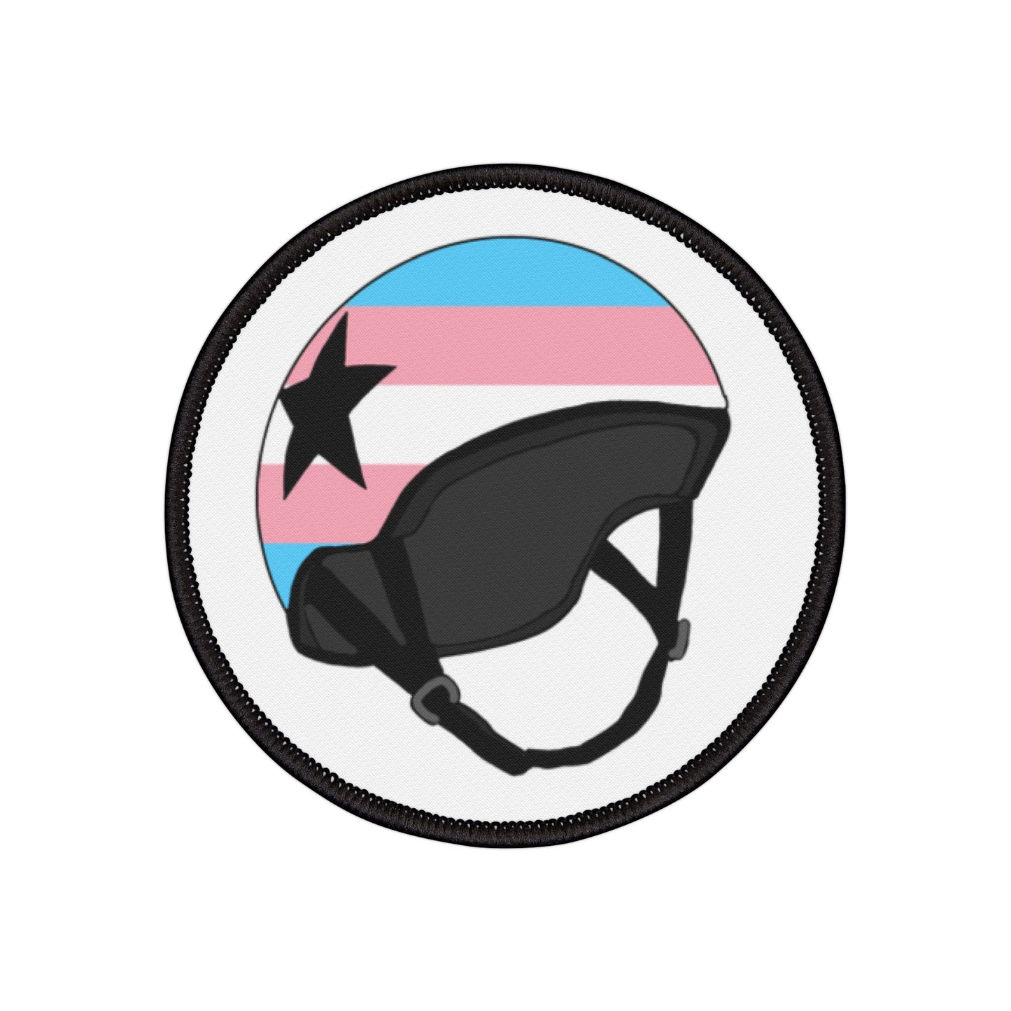 Trans Jammer Pride Iron-On Patches - LGBTQ+ Helmet Design, Fashion Accessory, Jacket Embellishment, Gift for Activists, Pride Celebration