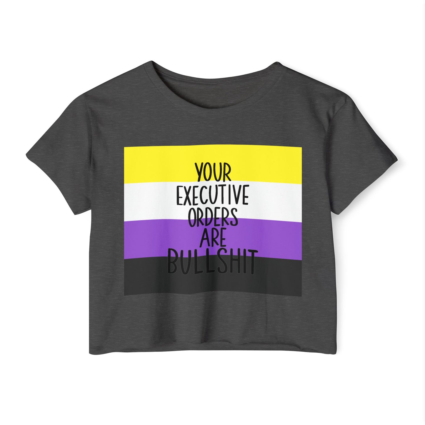 EO Bull Non Binary Crop Top, LGBTQ+ Pride Apparel, Summer Party Shirt, Casual Wear, Empowerment Clothing, Gift for Activists