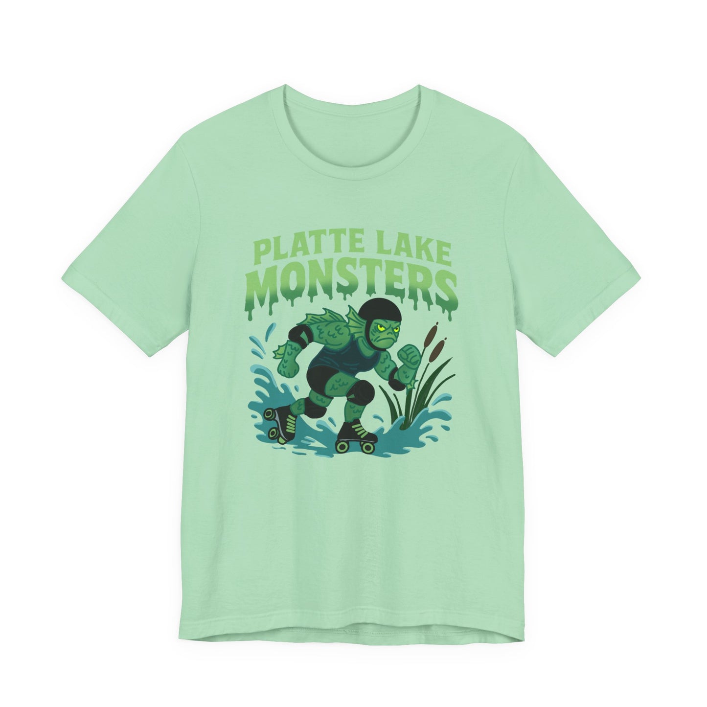 Unisex Tee - Platte Lake Monsters Roller Derby Mascot T-Shirt