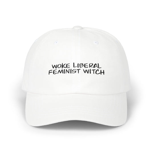 Black Text Woke Liberal Feminist Witch Dad Cap, Gender Equality Accessory, Gift for Feminists, Everyday Wear, Casual Fashion, Statement