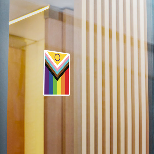 Progressive Pride Flag Kiss-Cut Vinyl Decals, Colorful LGBTQ+ Stickers, Rainbow Decor for Windows, Laptop, Water Bottles, Gifts