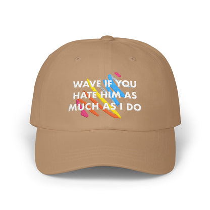Wave if You Hate Him as Much as I do Rainbow Embroidered Classic Dad Cap, Trendy Adjustable Cap