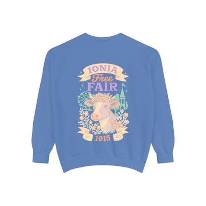 Ionia Fair Unisex Garment-Dyed Sweatshirt, Cozy Sweatshirt, Graphic Sweatshirt, Festival Attire, Vintage Feel, Gift for Fair Lovers