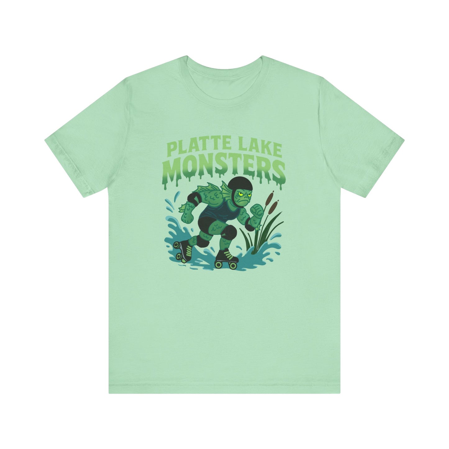 Unisex Tee - Platte Lake Monsters Roller Derby Mascot T-Shirt