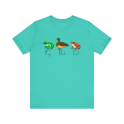 FDT- Frog Duck Toad Tee - Unisex Jersey Short Sleeve Shirt for Nature Lovers, Perfect for Gifts, Animal Lovers, Earth Day, Casual Wear