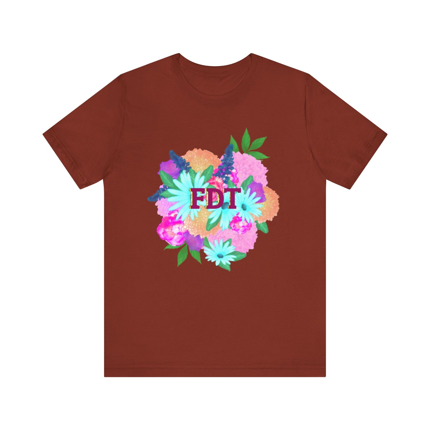 Floral FDT Unisex Tee | Vibrant Summer Shirt, Stylish Casual Wear, Gift for Her, Birthday Tee, Floral Graphic Tee