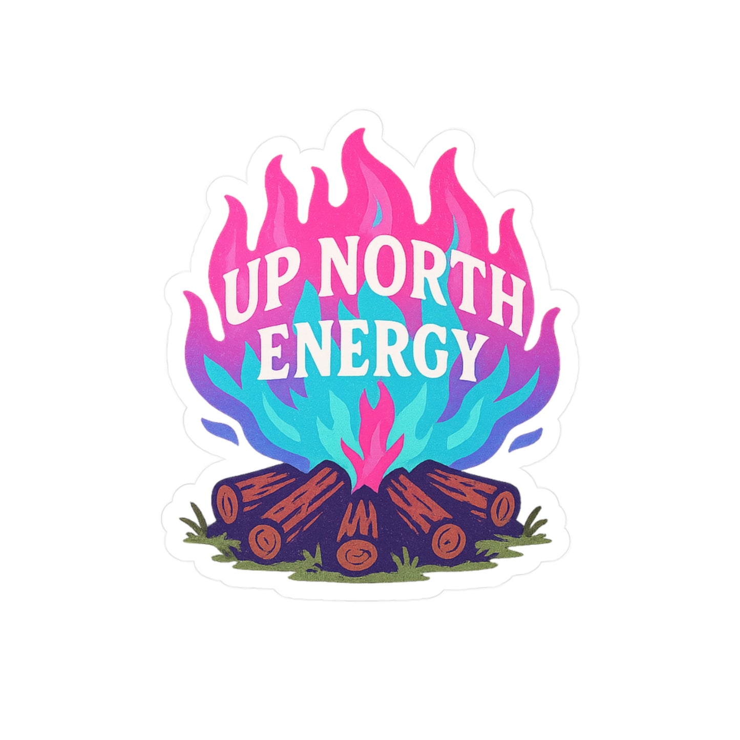 Up North Energy Kiss-Cut Vinyl Decals, Hiking Sticker, Camp Decor, Outdoor Enthusiast Gift, Nature Lovers Wall Art, Adventure Accessories