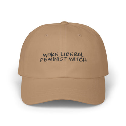 Black Text Woke Liberal Feminist Witch Dad Cap, Gender Equality Accessory, Gift for Feminists, Everyday Wear, Casual Fashion, Statement