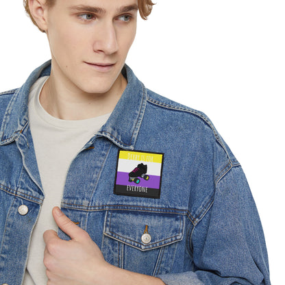 Non-Binary Derby Iron-On Patches, LGBTQ+ Roller Skating, Fun Patches for Jackets, Gear Accessories, Gift for Skaters, Pride Support