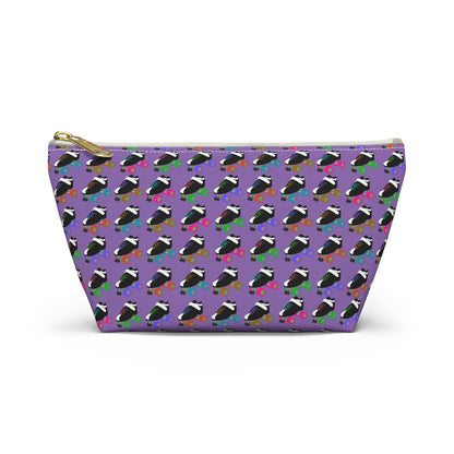 Purple Skate Bout Day Pouch, Makeup Bag, Travel Organizer, Holiday Gift, Fashion Pouch, Kid's Gift, Fun Clutch