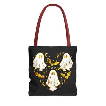 Spooky Ghost Heart Tote Bag - Perfect for Halloween, Trick or Treat, Gift for Kids, Witchy Vibes, Cute Accessory