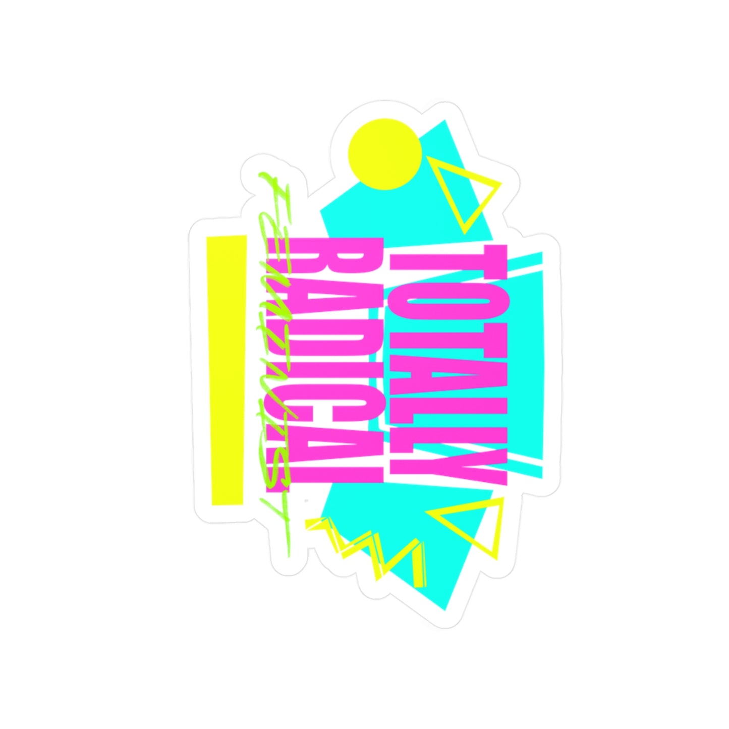 Totally Radical Feminist Kiss-Cut Vinyl Decals | Retro Stickers for Laptops, Water Bottles, Journals, Gifts, Party Decor