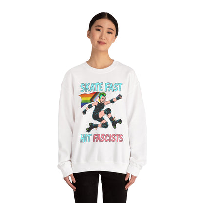 Skater Punk Sweatshirt with Progressive Pride Flag Cape - Crewneck