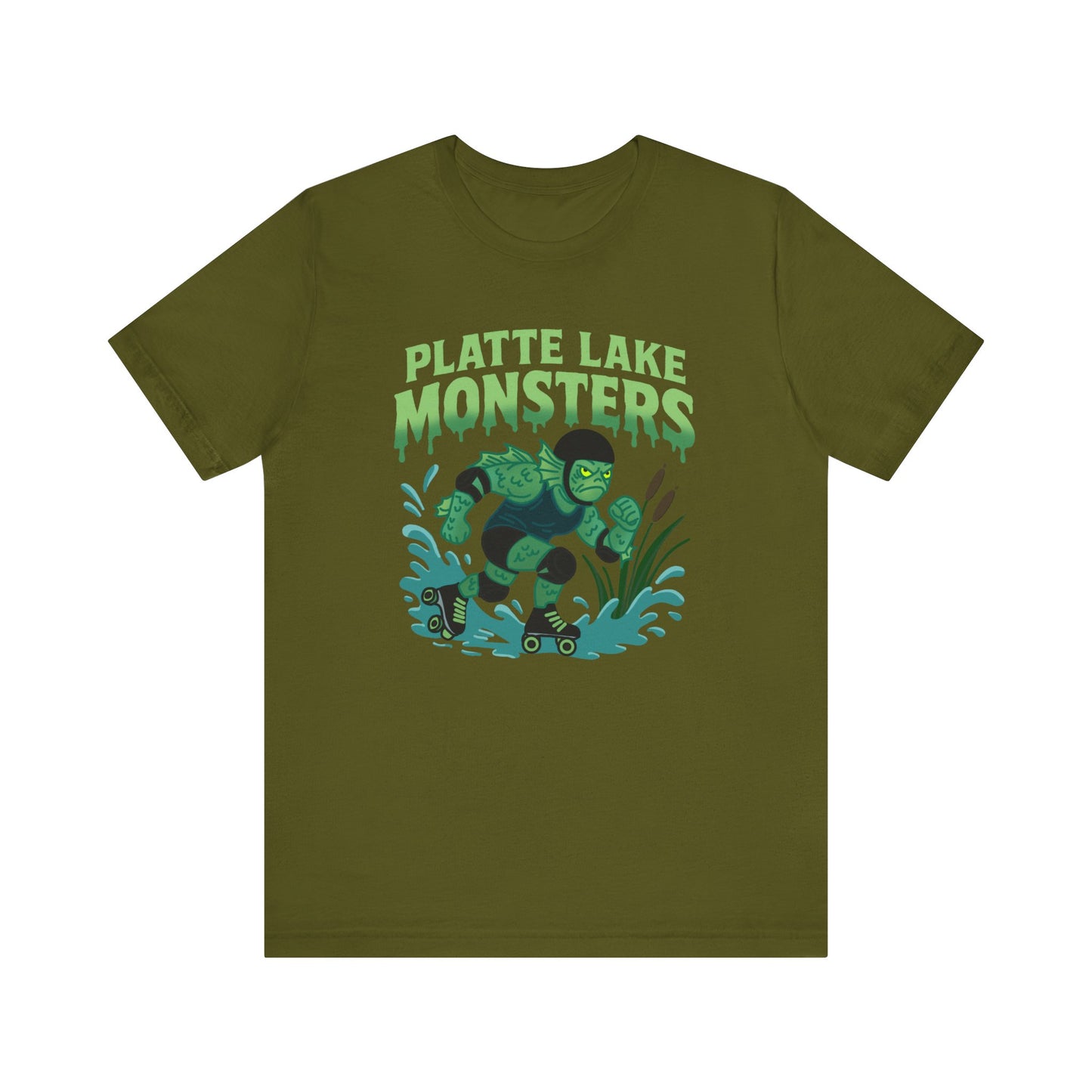 Unisex Tee - Platte Lake Monsters Roller Derby Mascot T-Shirt