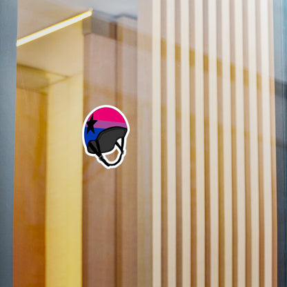 Bisexual Jammer LGBTQ+ Pride Helmet Vinyl Decals, Colorful Stickers for Bikers, Perfect for Gear, Car Windows, or Skateboards, LGBTQ Gifts