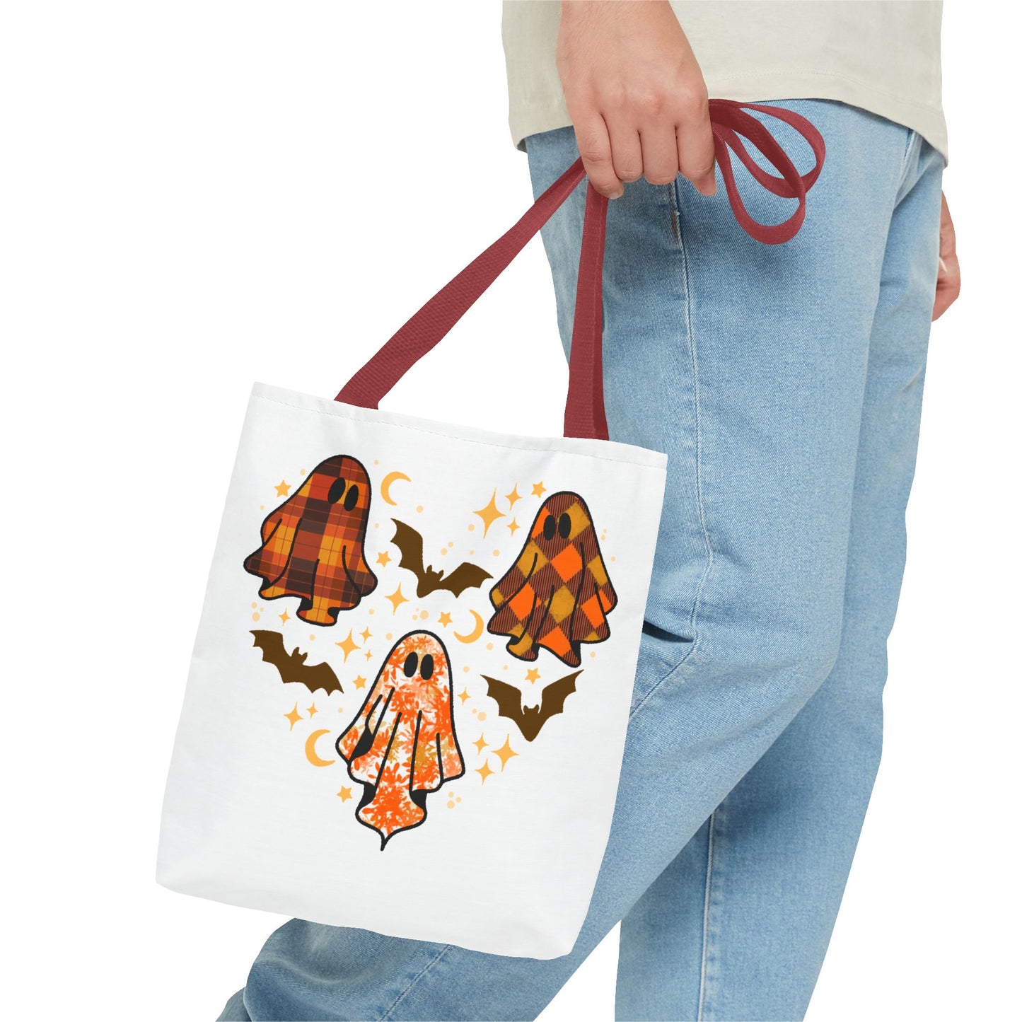 Spooky Ghost Tote Bag, Halloween Bags, Trick or Treat, Seasonal Tote, Autumn Accessories, Gift for Halloween Lovers