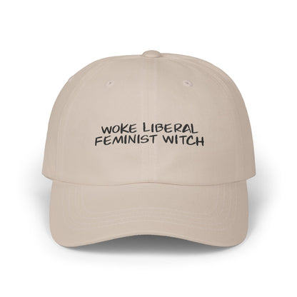 Black Text Woke Liberal Feminist Witch Dad Cap, Gender Equality Accessory, Gift for Feminists, Everyday Wear, Casual Fashion, Statement