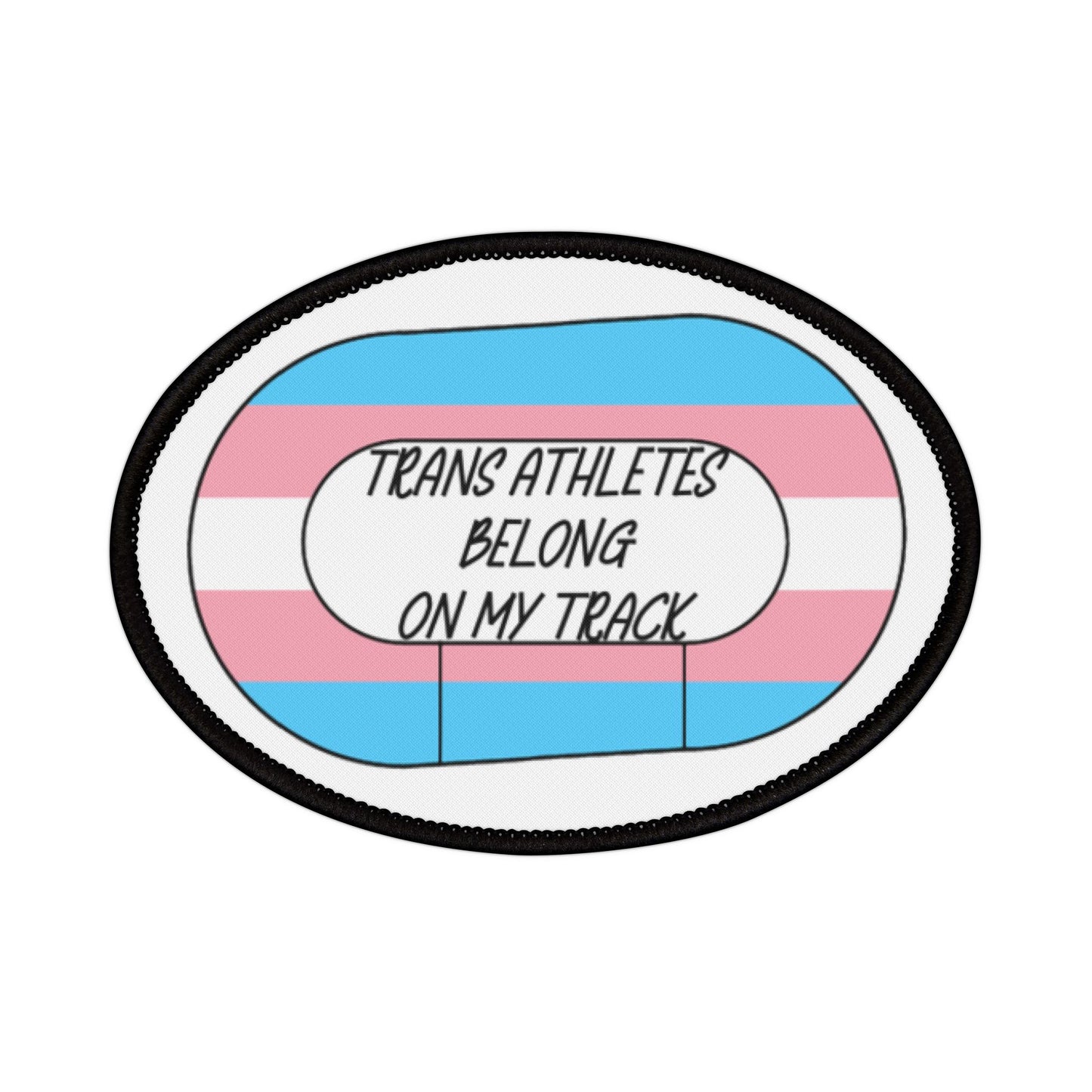 Trans Pride Derby Iron-On Patches, LGBTQ+ Accessories, Sports Apparel, Denim Jacket Decor, Affirmation Patch, Customizable Designs