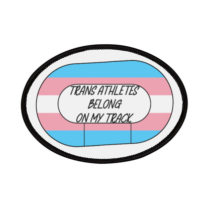 Trans Pride Derby Iron-On Patches, LGBTQ+ Accessories, Sports Apparel, Denim Jacket Decor, Affirmation Patch, Customizable Designs