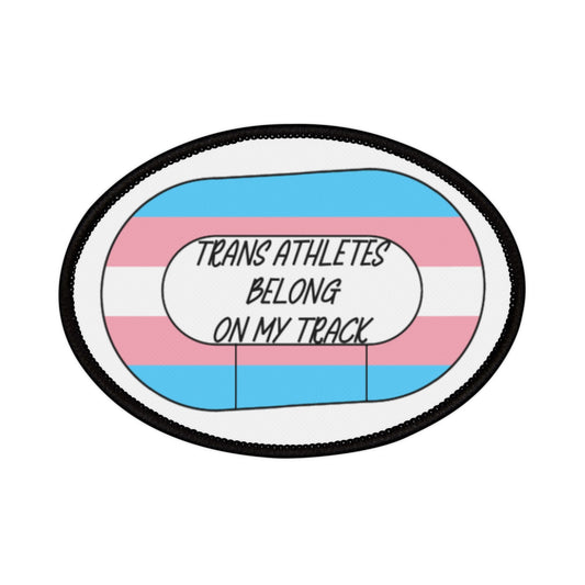 Trans Pride Derby Iron-On Patches, LGBTQ+ Accessories, Sports Apparel, Denim Jacket Decor, Affirmation Patch, Customizable Designs