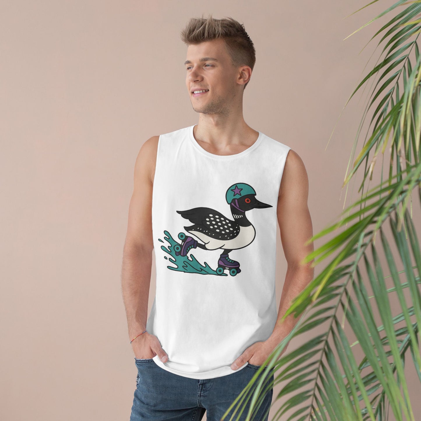 Tank Top featuring Roller Derby Playing Loon from Platte Lake Monsters Roller Derby
