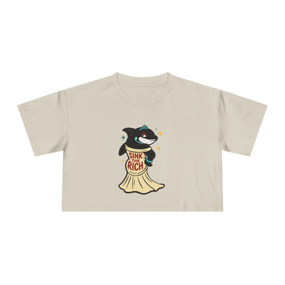 Crop Tee Orca Whale AOC's Met Gala Dress Sink the Rich Women's