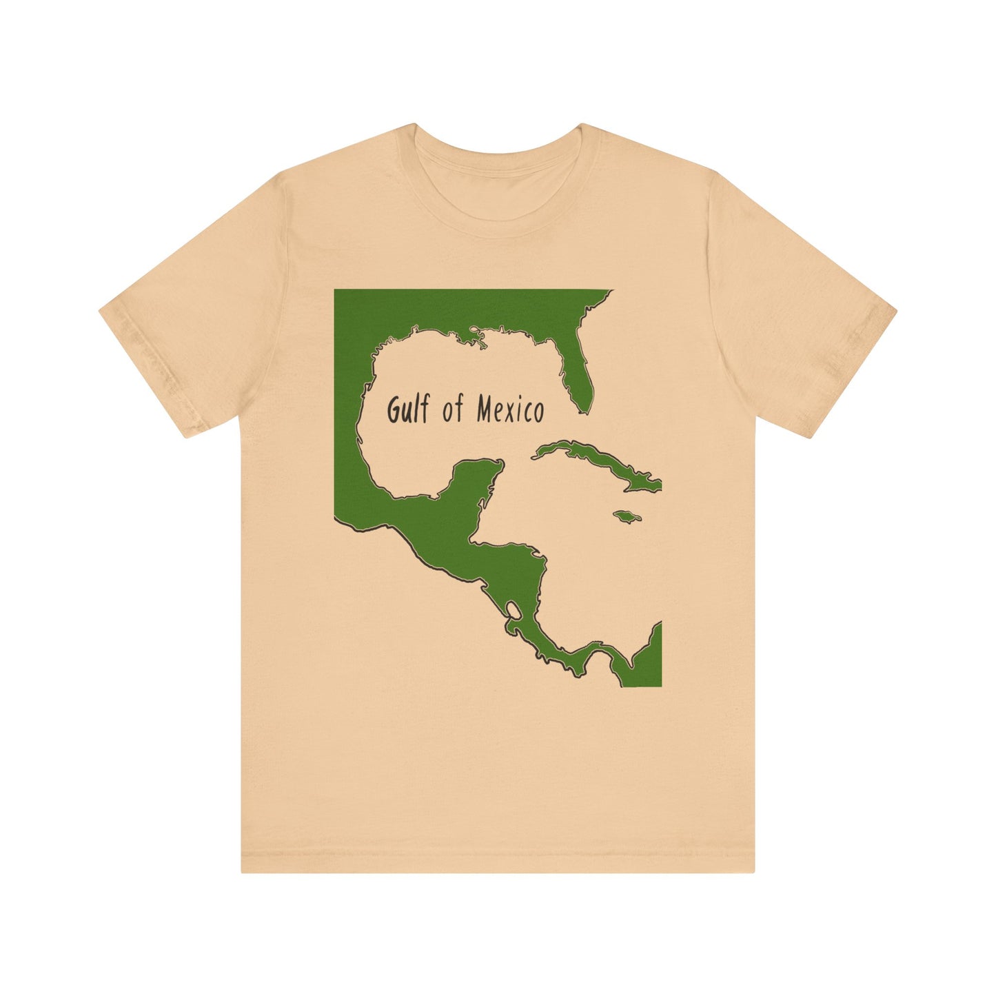 Gulf of Mexico Map Tee, Relaxed Unisex Jersey Shirt, Ocean Lover Gift, Beach Vacation Shirt, Summer Travel Tee, Nautical Apparel