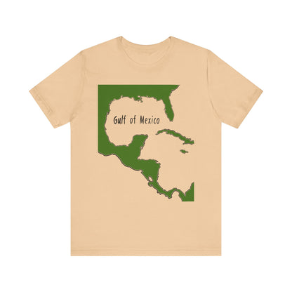 Gulf of Mexico Map Tee, Relaxed Unisex Jersey Shirt, Ocean Lover Gift, Beach Vacation Shirt, Summer Travel Tee, Nautical Apparel
