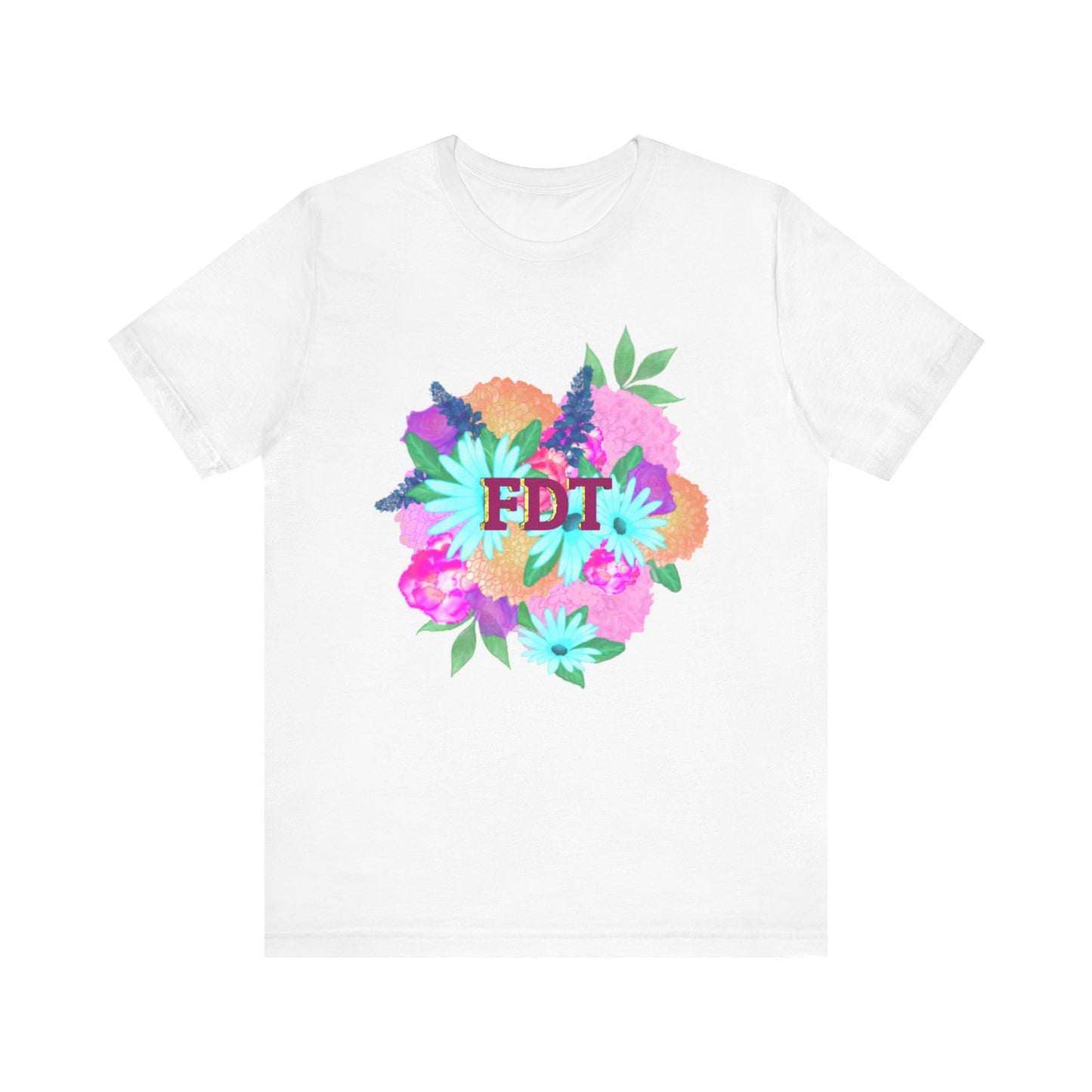 Floral FDT Unisex Tee | Vibrant Summer Shirt, Stylish Casual Wear, Gift for Her, Birthday Tee, Floral Graphic Tee