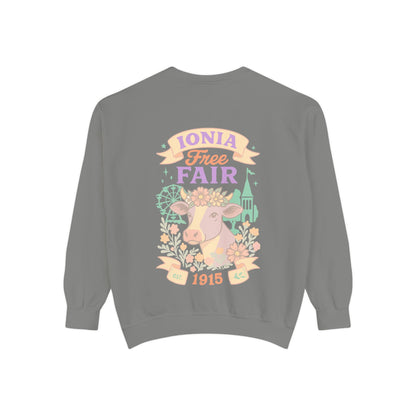 Ionia Fair Unisex Garment-Dyed Sweatshirt, Cozy Sweatshirt, Graphic Sweatshirt, Festival Attire, Vintage Feel, Gift for Fair Lovers