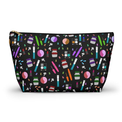 Black Skate Bout Day Pouch, Makeup Bag, Travel Organizer, Holiday Gift, Fashion Pouch, Kid's Gift, Fun Clutch