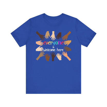 Inclusive Hands T-Shirt | Everyone is Welcome Here | Unisex Jersey Tee for Community Events, Awareness Campaigns, Gifts