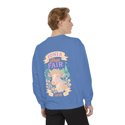Ionia Fair Unisex Garment-Dyed Sweatshirt, Cozy Sweatshirt, Graphic Sweatshirt, Festival Attire, Vintage Feel, Gift for Fair Lovers