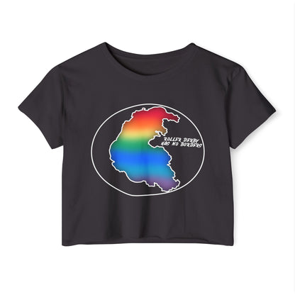 Rainbow Borderless Derby Festival Crop Top - Perfect for Summer Events, Beach Days, Pride Celebrations, Boho Style, Casual Outings