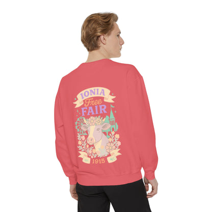 Ionia Fair Unisex Garment-Dyed Sweatshirt, Cozy Sweatshirt, Graphic Sweatshirt, Festival Attire, Vintage Feel, Gift for Fair Lovers