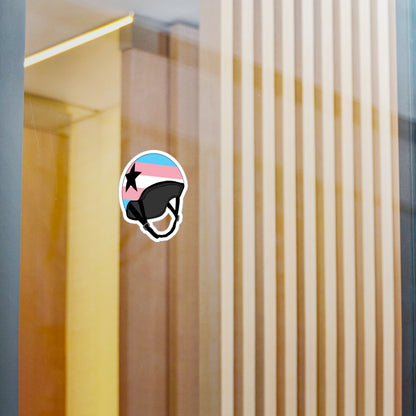 Transgender Pride Jammer Helmet Derby Kiss-Cut Vinyl Decals, LGBTQ+ Stickers for Water Bottles, Helmet Decals, Pride Gifts, Home Decor