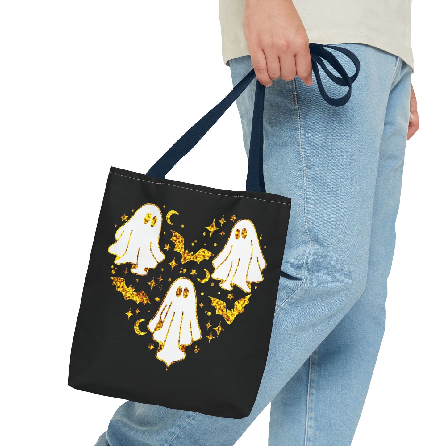 Spooky Ghost Heart Tote Bag - Perfect for Halloween, Trick or Treat, Gift for Kids, Witchy Vibes, Cute Accessory