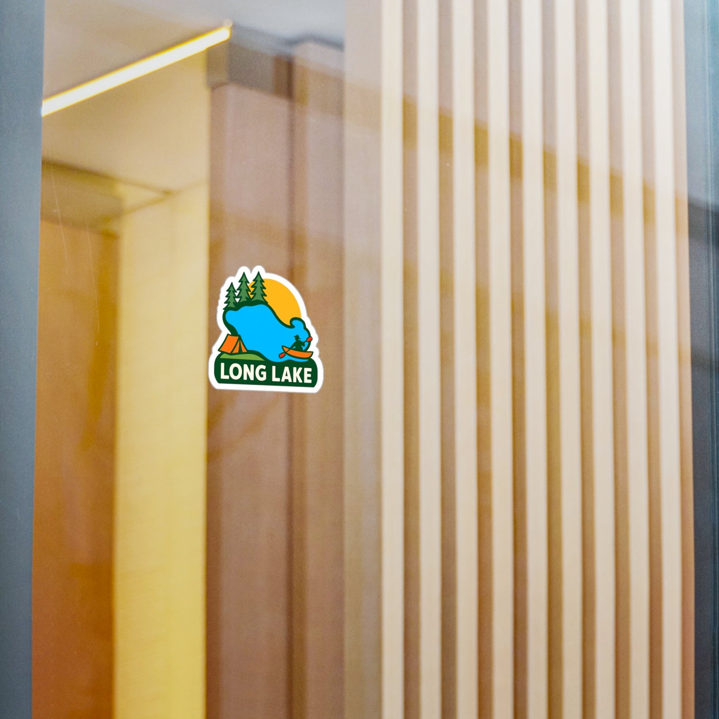 Long Lake Adventure Kiss-Cut Vinyl Decals - Nature Stickers, Outdoor Decor, Kayaker Gifts, Lakehouse Decor, Vinyl Wall Art