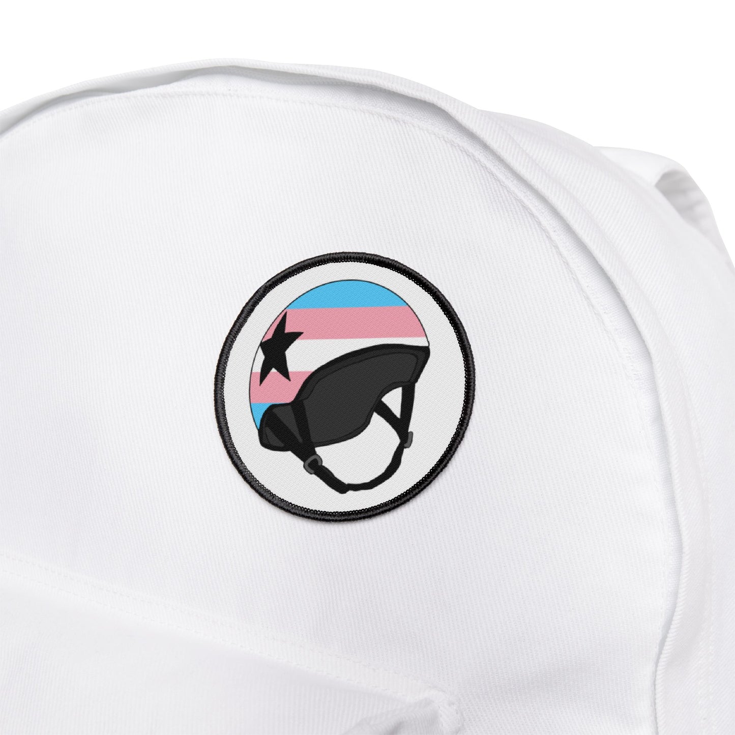 Trans Jammer Pride Iron-On Patches - LGBTQ+ Helmet Design, Fashion Accessory, Jacket Embellishment, Gift for Activists, Pride Celebration