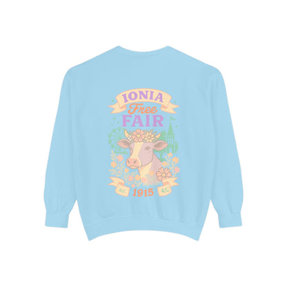 Ionia Fair Unisex Garment-Dyed Sweatshirt, Cozy Sweatshirt, Graphic Sweatshirt, Festival Attire, Vintage Feel, Gift for Fair Lovers