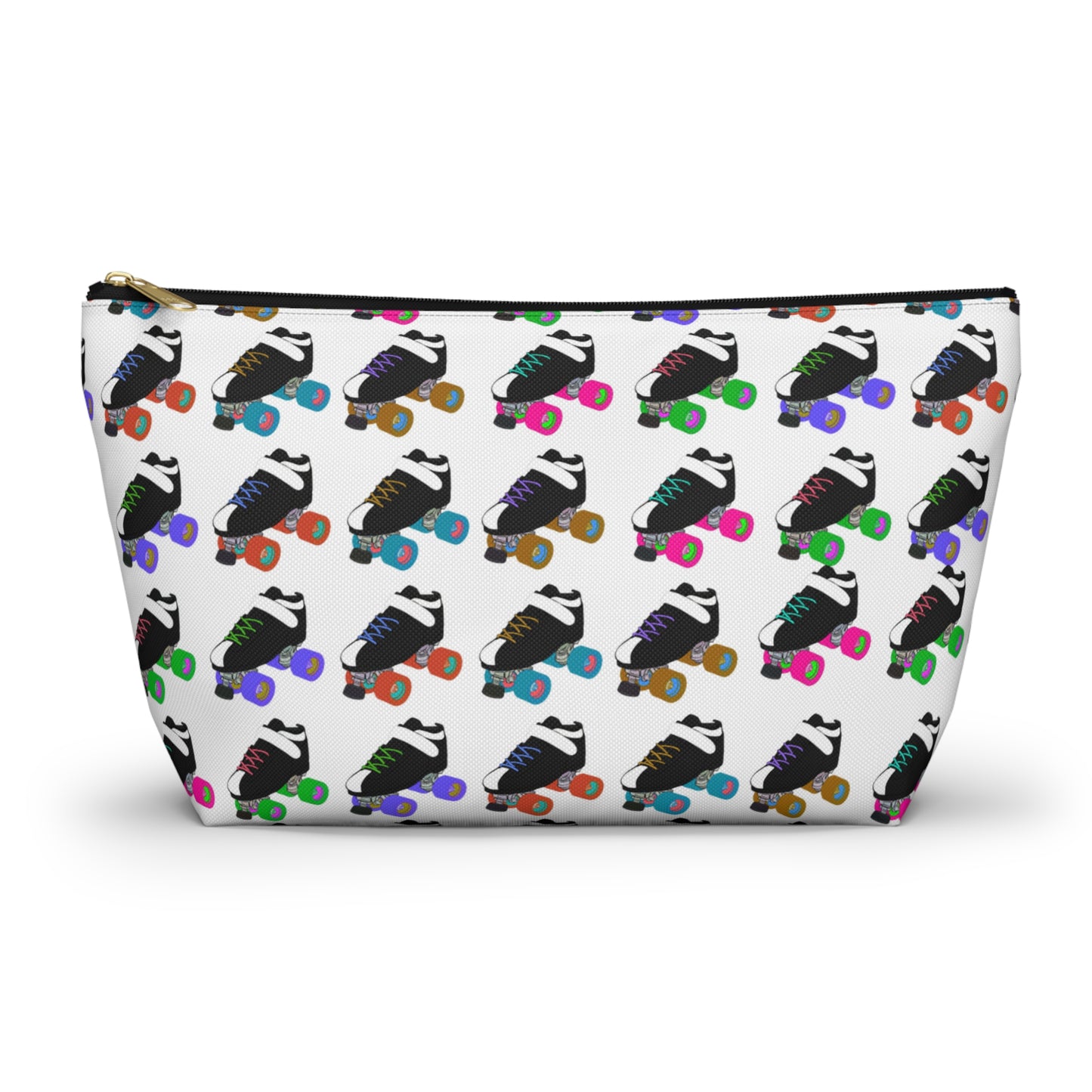 White Skate Bout Day Pouch, Makeup Bag, Travel Organizer, Holiday Gift, Fashion Pouch, Kid's Gift, Fun Clutch