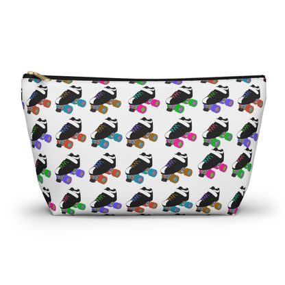White Skate Bout Day Pouch, Makeup Bag, Travel Organizer, Holiday Gift, Fashion Pouch, Kid's Gift, Fun Clutch