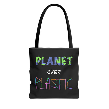 Eco-Friendly Tote Bag, Sustainable Shopping Bag, Planet Over Plastic Bag, Reusable Grocery Bag, Earth Day Gift, Eco-Conscious Accessory