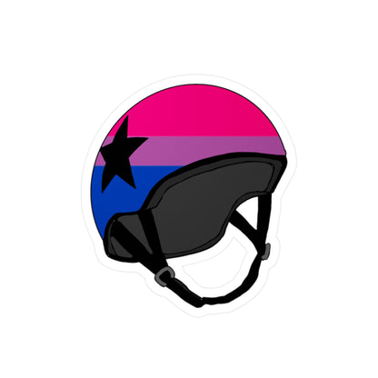 Bisexual Jammer LGBTQ+ Pride Helmet Vinyl Decals, Colorful Stickers for Bikers, Perfect for Gear, Car Windows, or Skateboards, LGBTQ Gifts
