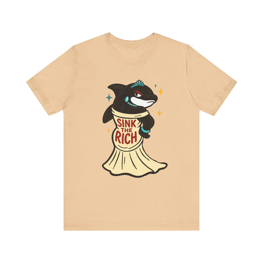 AOC Orca- Sink the Rich Design, Unisex Casual Wear, Perfect for Activists, Humor Gift, Everyday Style