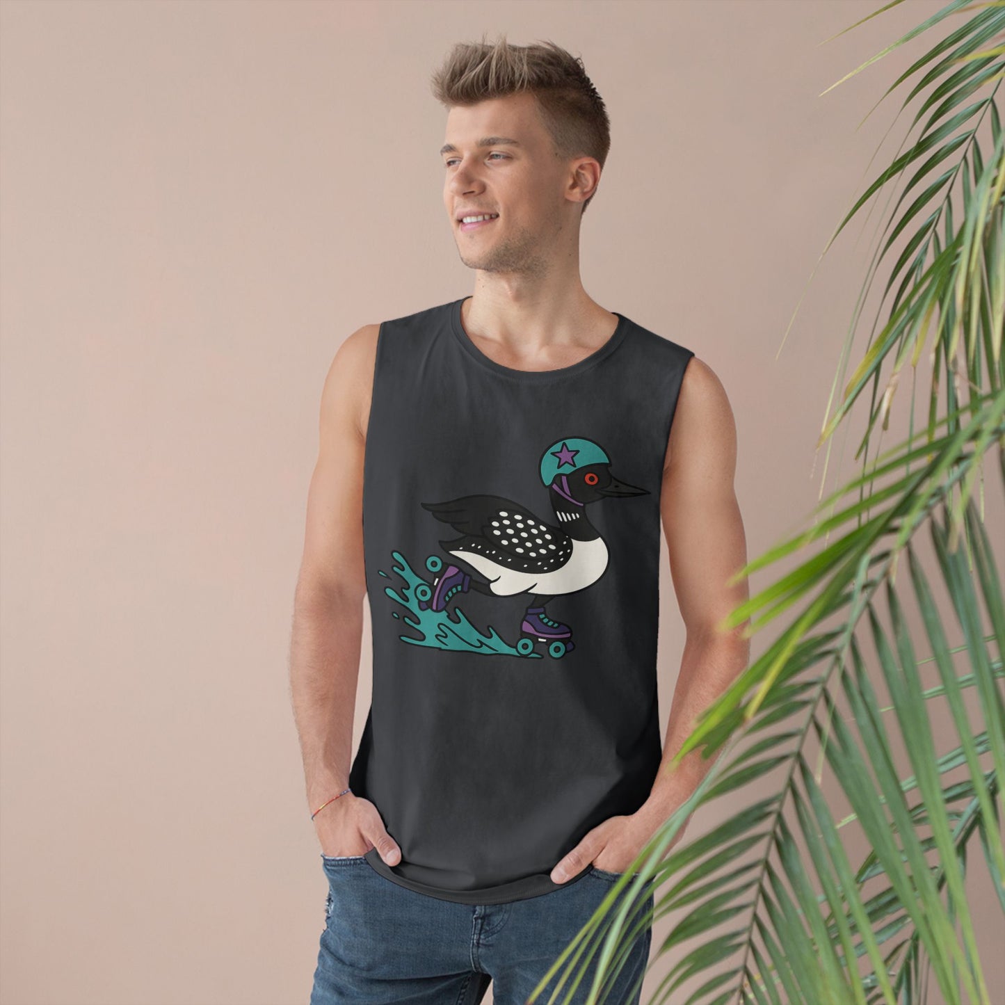 Tank Top featuring Roller Derby Playing Loon from Platte Lake Monsters Roller Derby