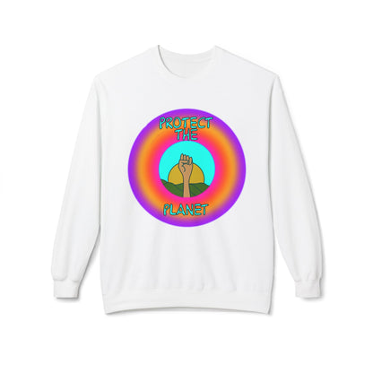 Protect the Planet Crewneck Sweatshirt, Eco-Friendly Sweatshirt, Earth Day Gift, Unisex Fleece Top, Activist Apparel, Comfortable Casual