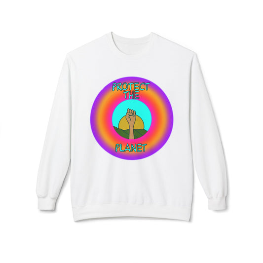Protect the Planet Crewneck Sweatshirt, Eco-Friendly Sweatshirt, Earth Day Gift, Unisex Fleece Top, Activist Apparel, Comfortable Casual